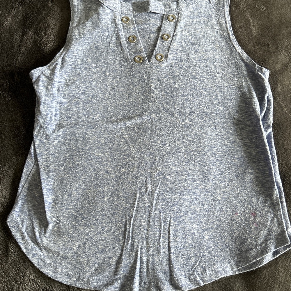 Girls Blue Revelation Cut Out V-Neck Tank Size S